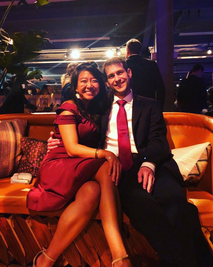 Couple at holiday party