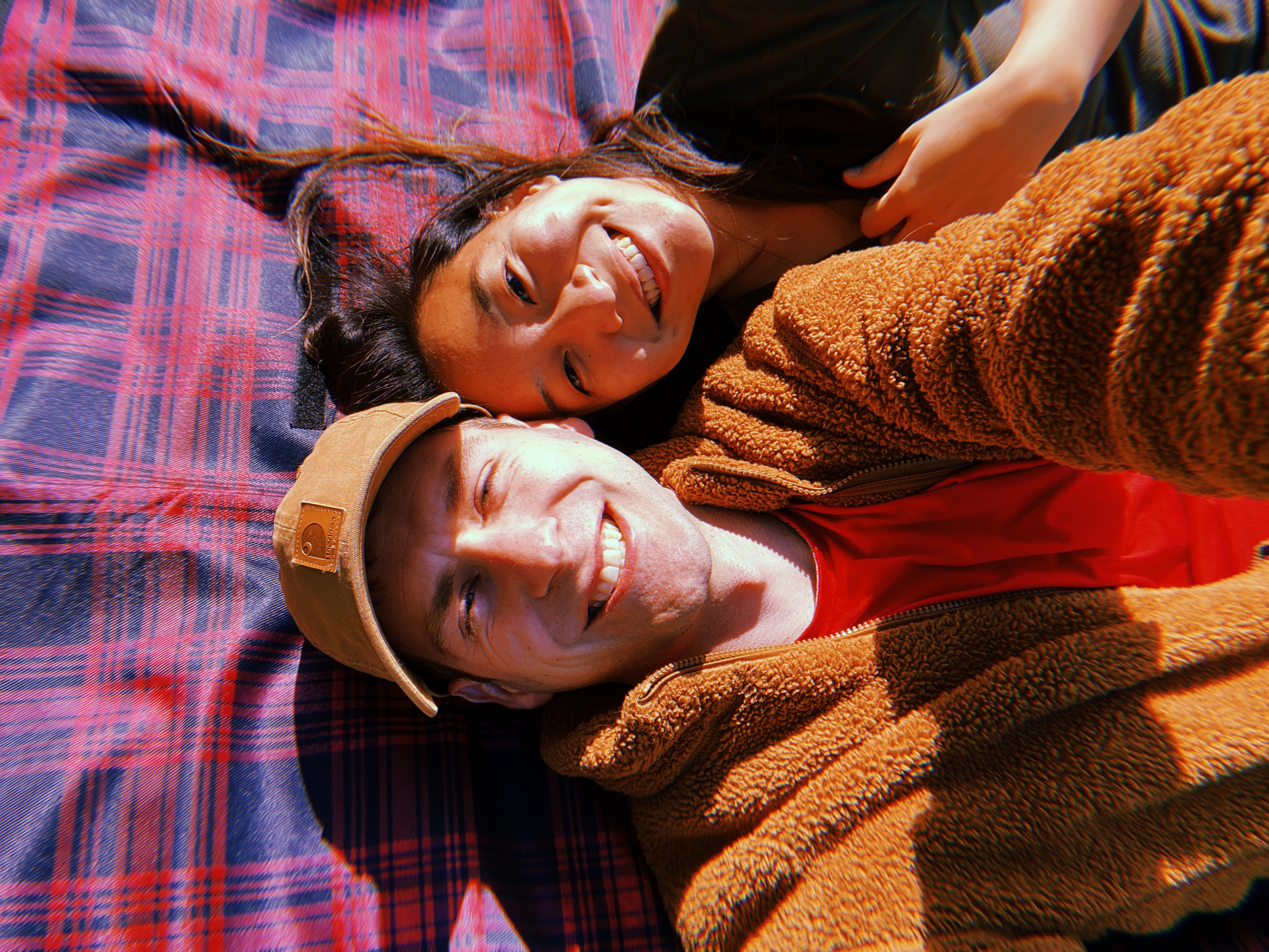 Couple on picnic blanket