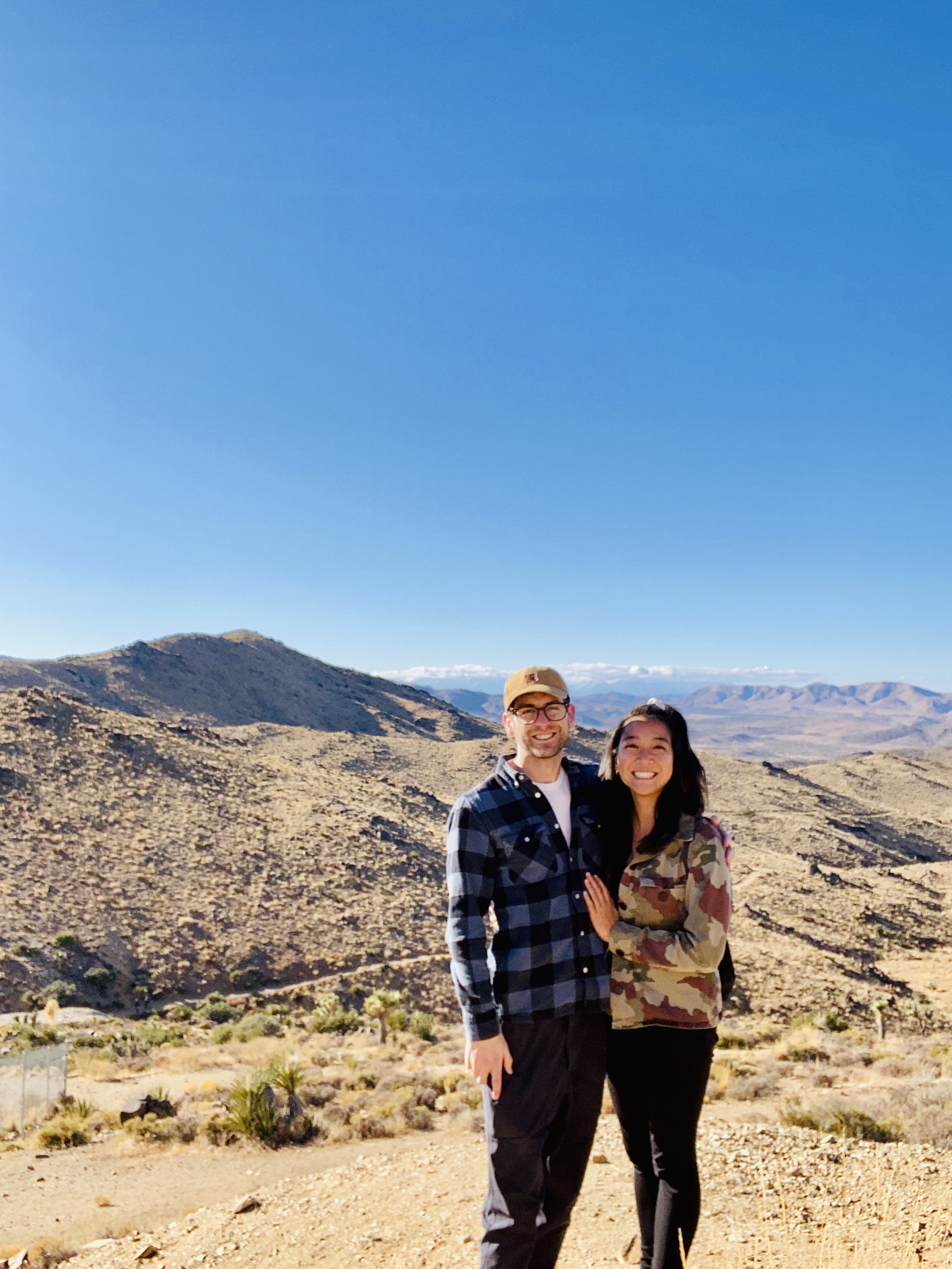 adventurous couple hiking