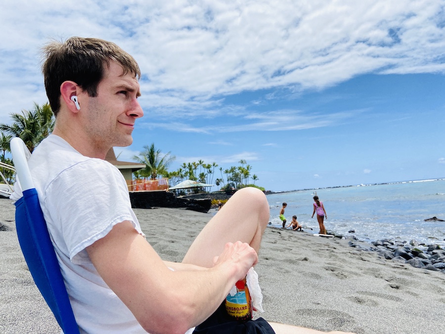 Chilling on Kahalu’u Beach