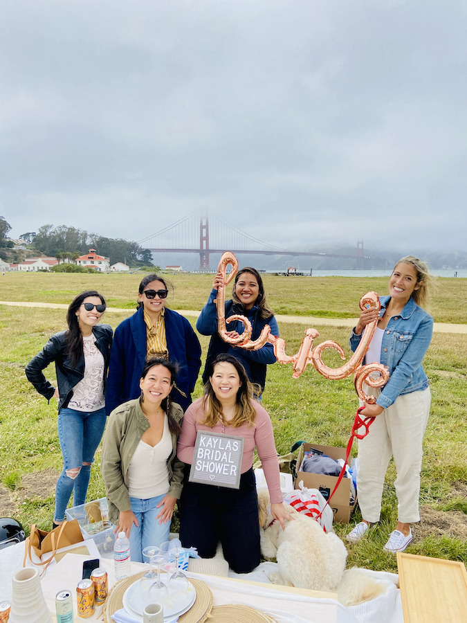 Bridal shower with girlfriends at Crissy Field