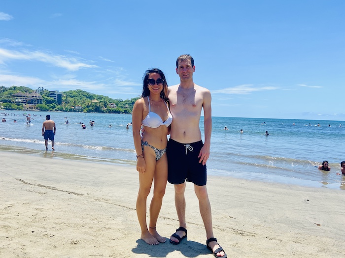 Couple on beach in Mexico