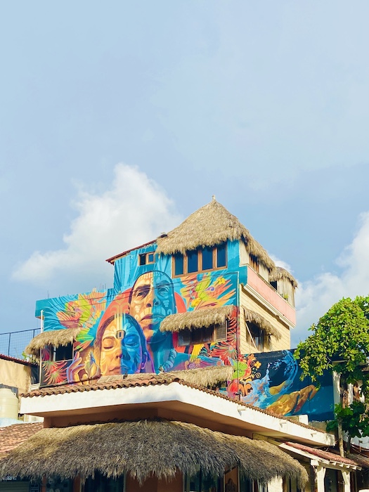 Colorful art on building in Sayulita