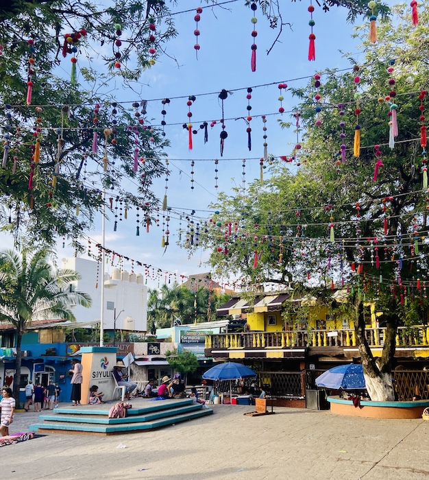 Colorful plaza in Sayulita