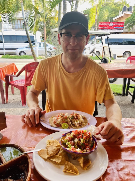 Eating at local restaurant in Sayulita