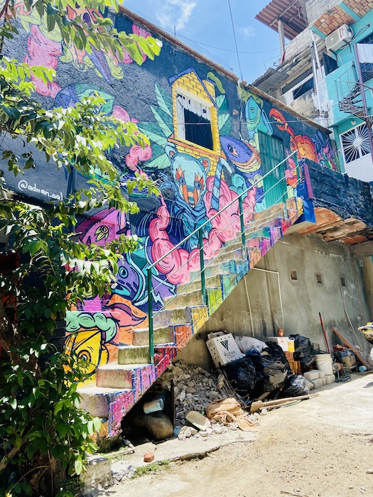 Colorful art mural in Sayulita