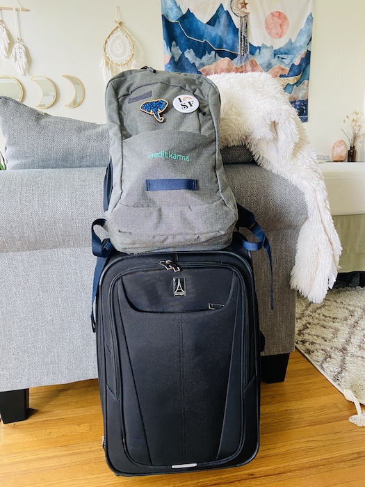 Suitcase packed for next trip 