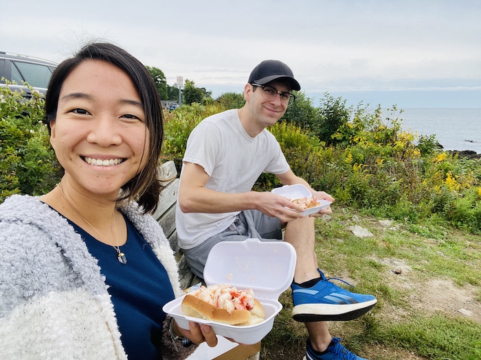Eating lobster rolls along the coast 