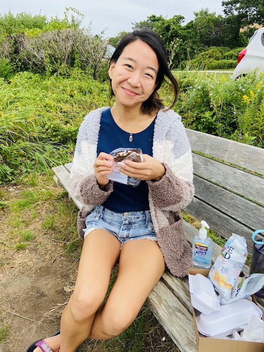 Eating a whoopie pie for the first time