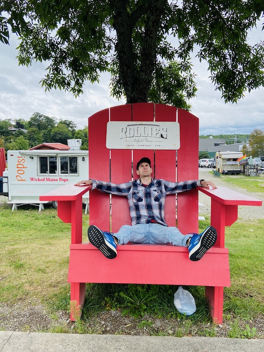 Giant red chair in Belfast