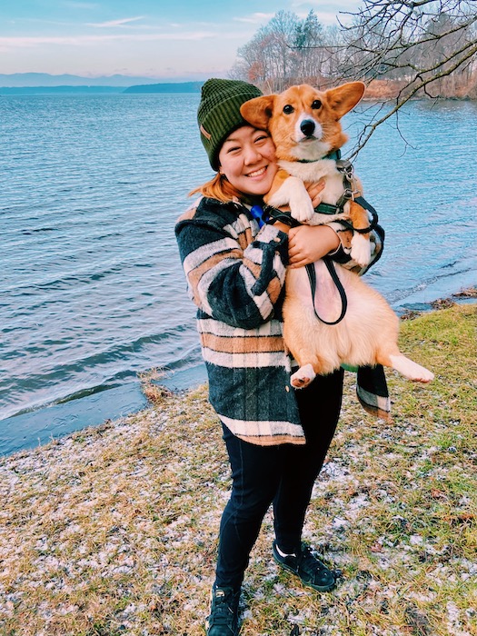 Hudson River views at Mills Mansion with the dog