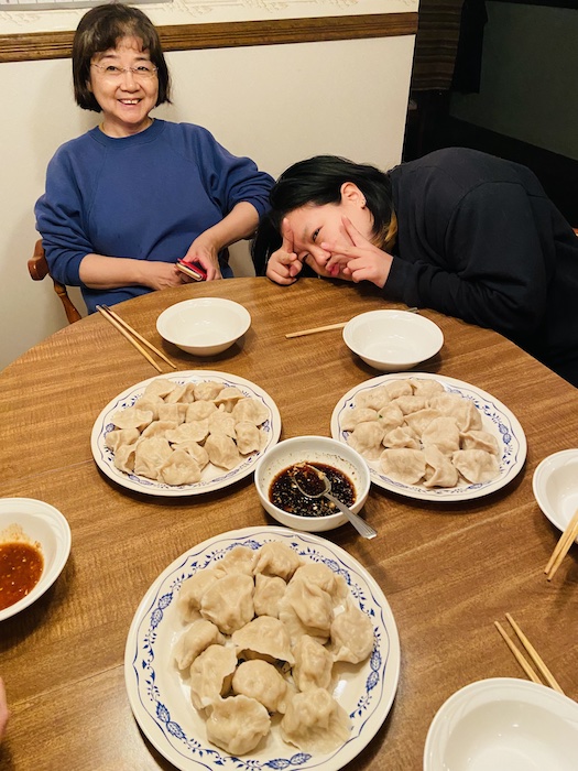 Eating dumplings on new years 