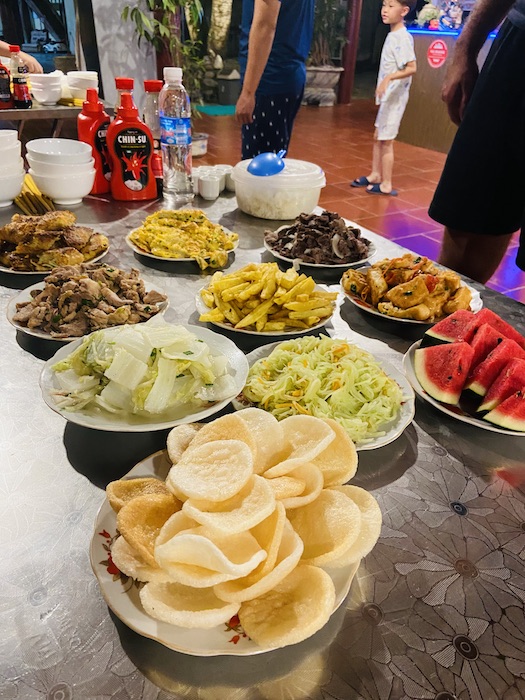 family dinner on Ha Giang loop