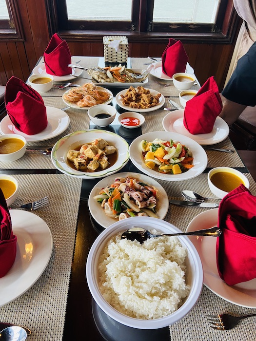 lunch on Halong Bay cruise 